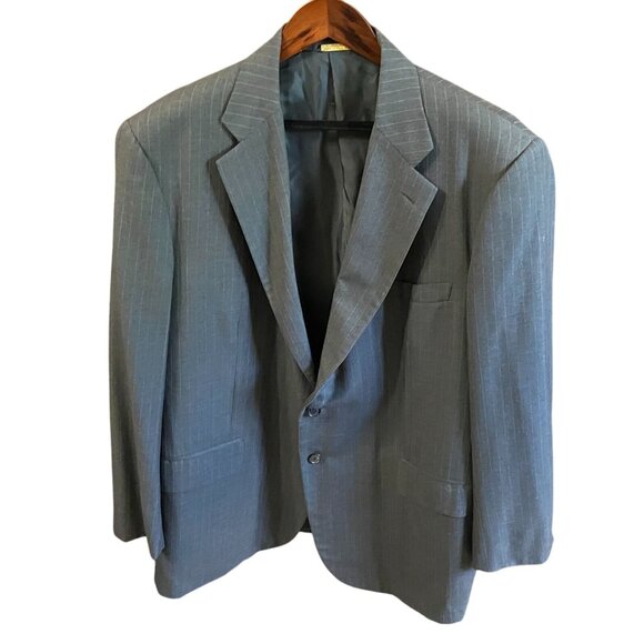 Brooks Brothers Mens Suit Jacket 48R Golden Fleece Hand-Tailored Pinstripe Dark - Picture 1 of 16